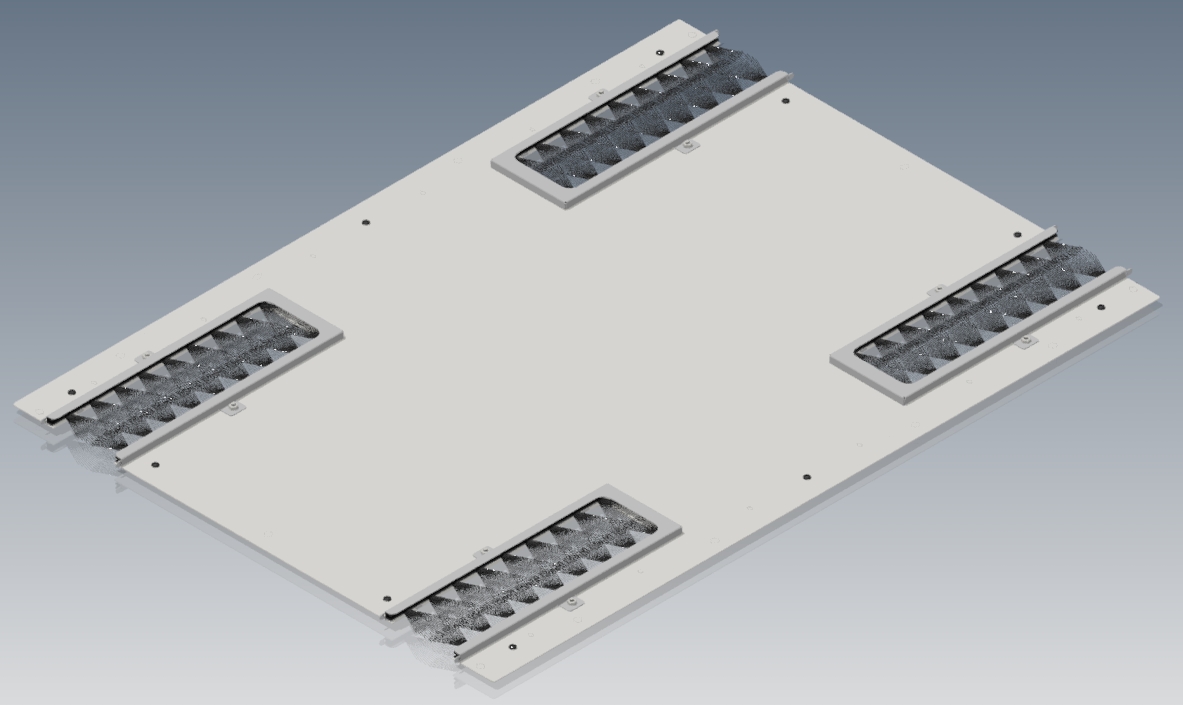 XHM Massive Abdeckplatte mit Bürstenöffnungen